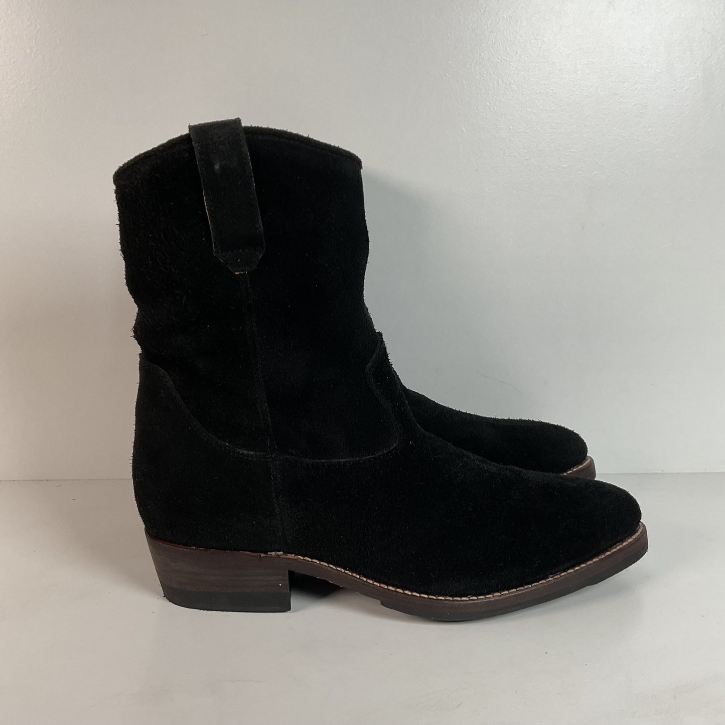 Santa Rosa Brand Cowboy Boots | Rough Out Suede | Midnight Black | Men’s 11.5
