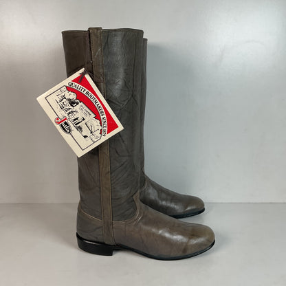 Vintage Justin Grey Marbled Campus Riding Boots 7 B USA Made