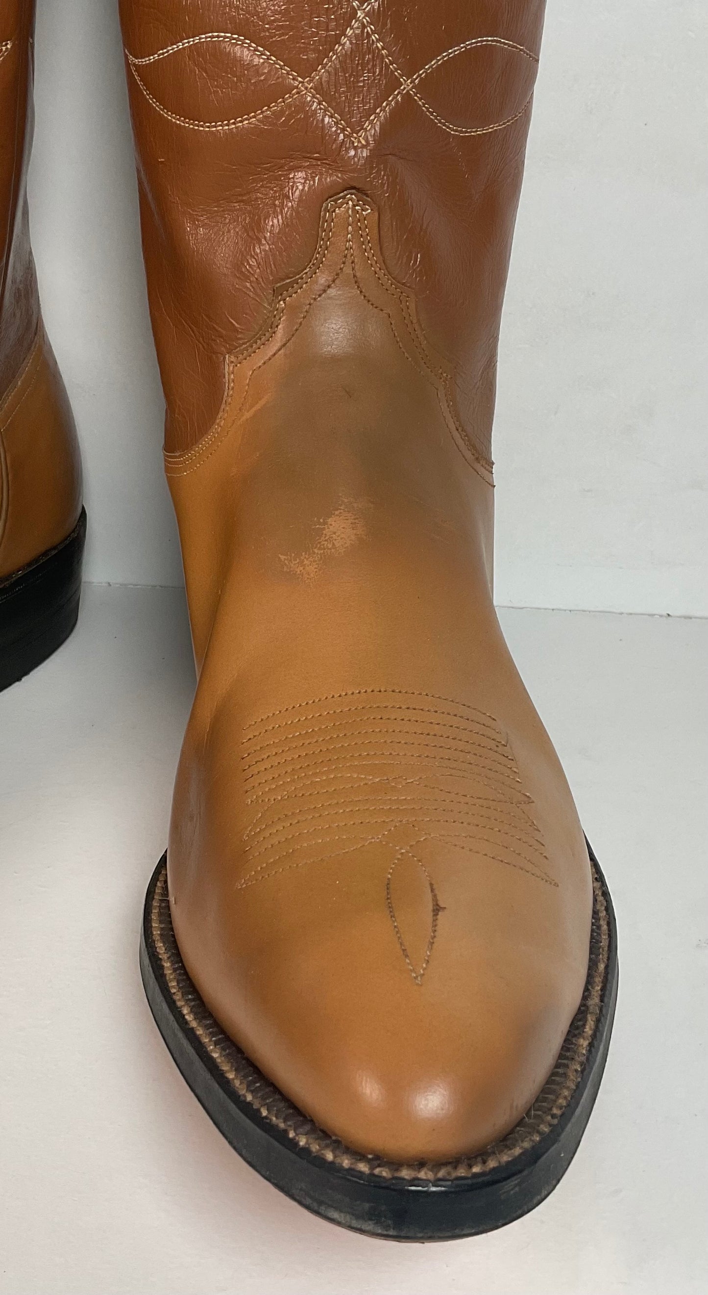 Vintage 1960s Justin Cowboy Boots 11.5 D Hand Lasted Old Fort Worth Label