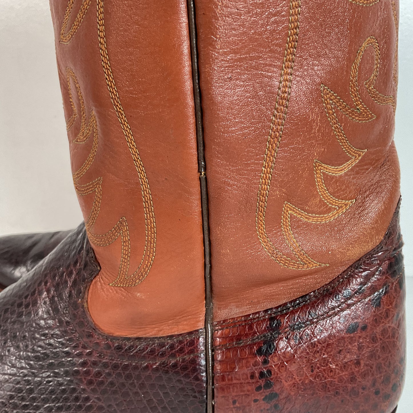 Vintage W.B. Masterson Wrangler Cowboy Boots 12 B (Narrow) Dress Lizard Cut