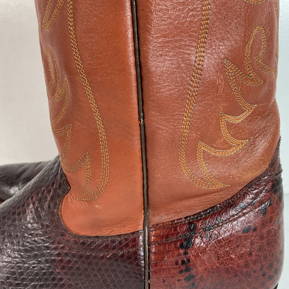 Vintage W.B. Masterson Wrangler Cowboy Boots 12 B (Narrow) Dress Lizard Cut