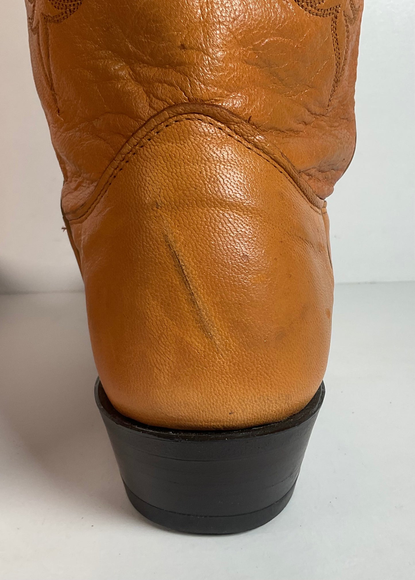 Vintage Nocona Pig Skin Cowboy Boots | Boar | Butterscotch | USA Made | 10.5 EE