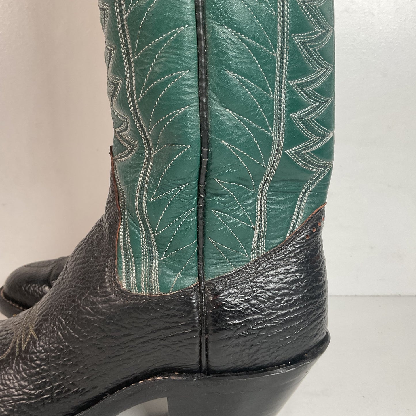 Vintage Sanders Shark Skin Buckaroo Boots Men’s 6.5 | Women’s 8 Exotic Overlay