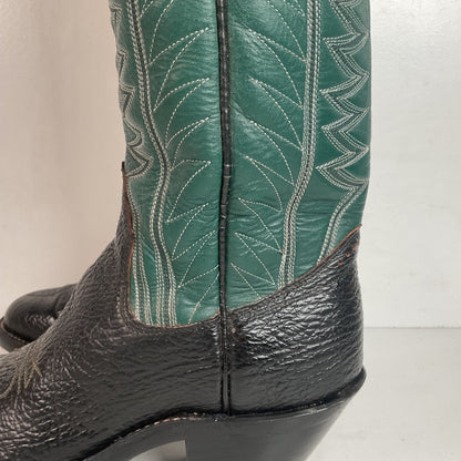 Vintage Sanders Shark Skin Buckaroo Boots Men’s 6.5 | Women’s 8 Exotic Overlay
