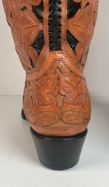Cock of The Walk Cowboy Boots 12.5 Hand Tooled Carrie Cameron Designs