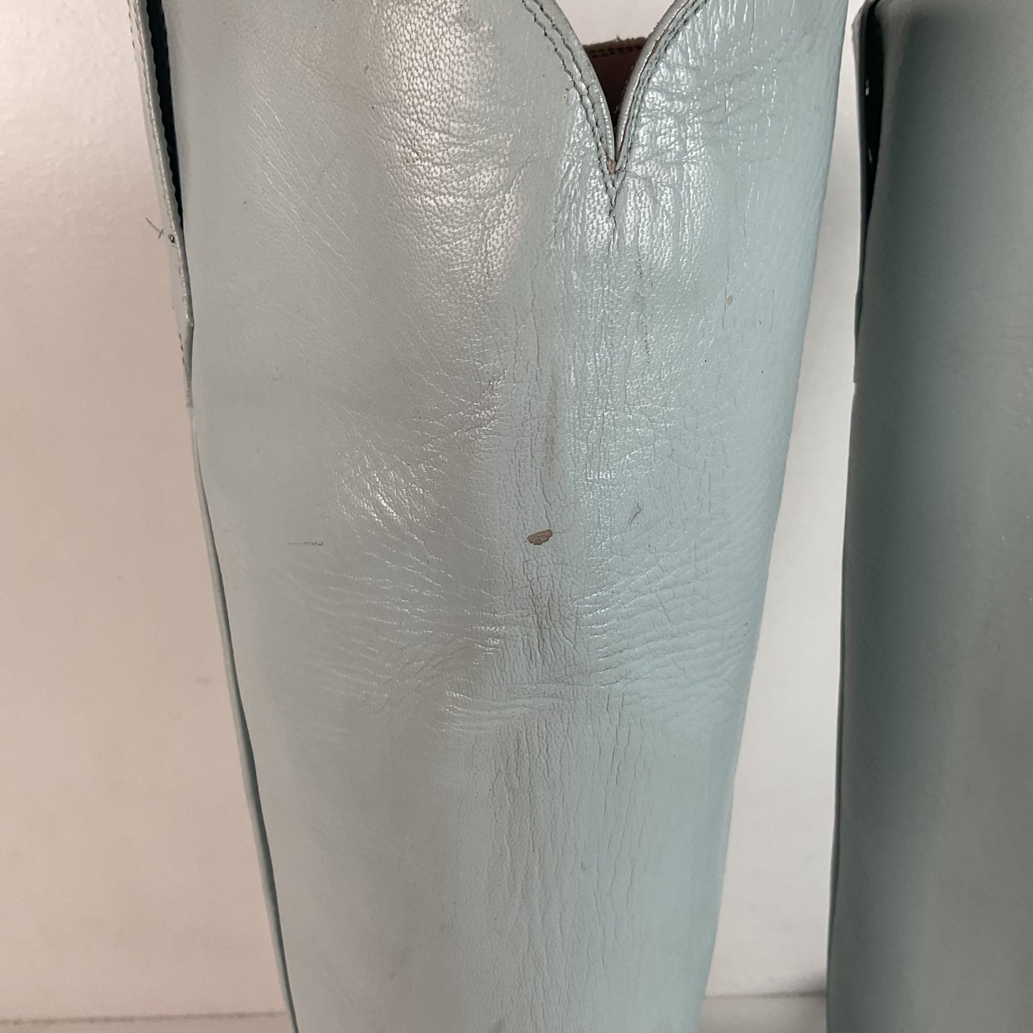 Custom Tall Top Cowboy Boots 11 Wide Shooter Style Off White