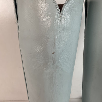 Custom Tall Top Cowboy Boots 11 Wide Shooter Style Off White