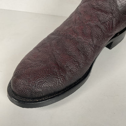 Lucchese 2000 Elephant Roper Boots | USA Made | Black Cherry | Men’s 8.5 D