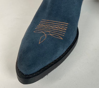 Vintage Blue Jean Denim Cowboy Boots | USA Made | 1970s | Men’s 11 D