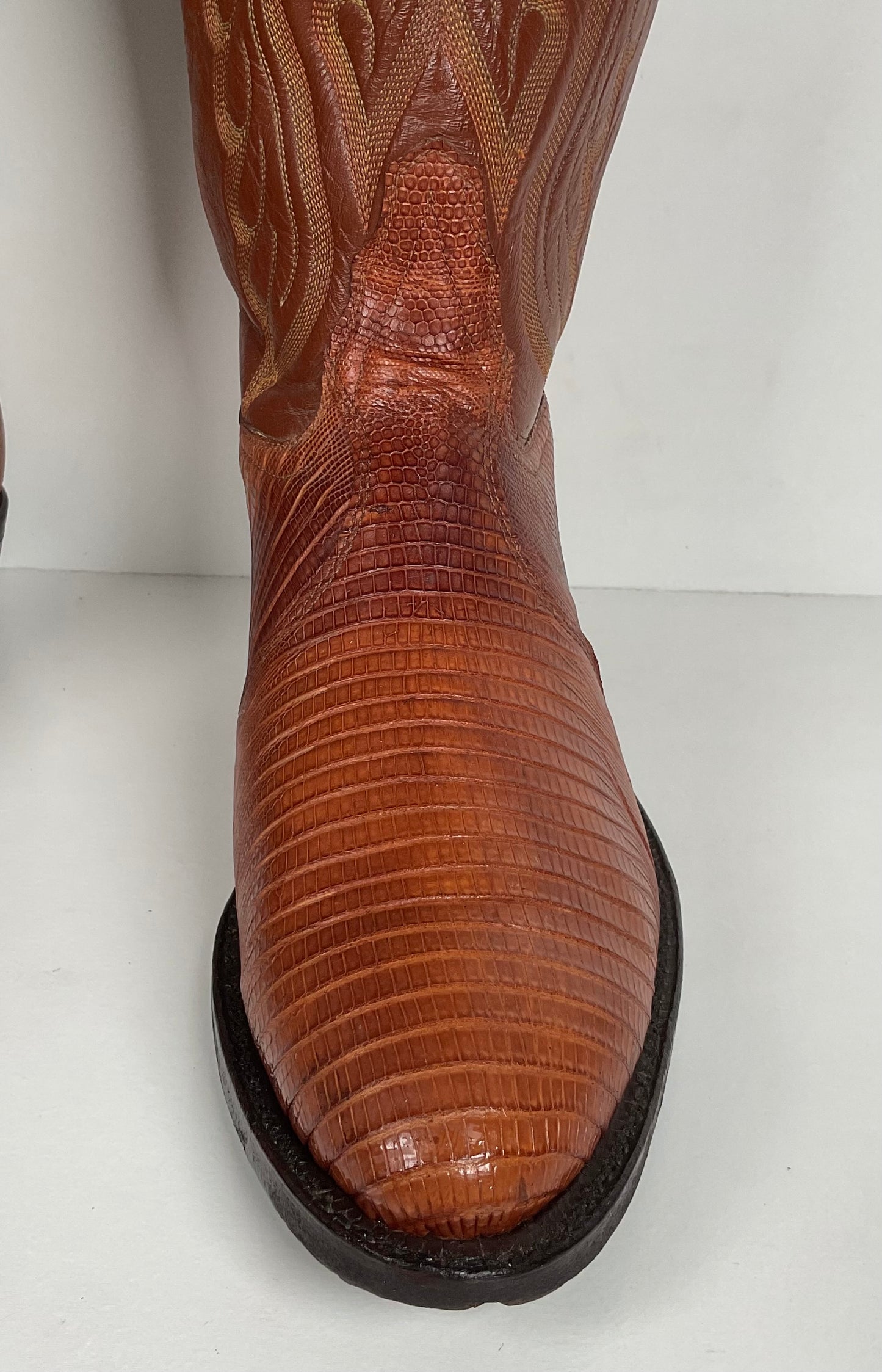 Vintage Tony Lama Teju Lizard Cowboy Boots | Gold Label | Men’s 10 D