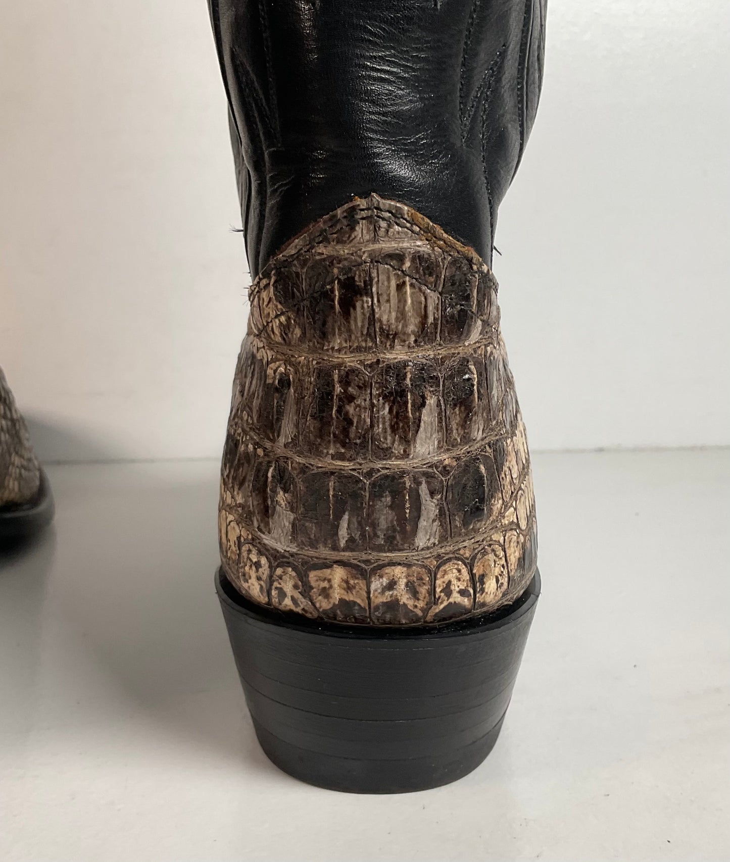 Remington Natural Alligator Cowboy Boots 9 D Body Cut
