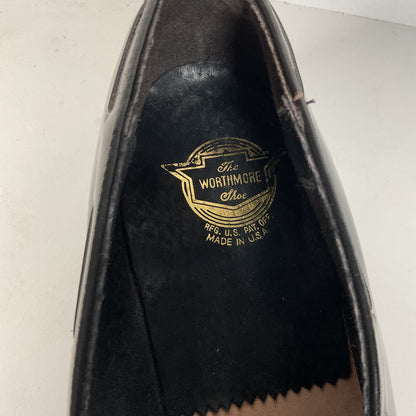Vintage Florsheim Tassel Loafers | USA Made | Black Veal | High Shine | 10 EEE