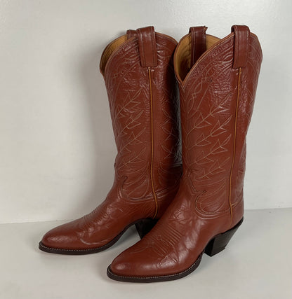 Vintage Tony Lama Cowgirl Boots | Brown | Men’s 5 B | Women’s 6