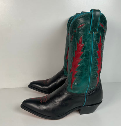 Vintage Dan Post for Code West Cowgirl Boots | Tooled Inlays | Women’s 9 M