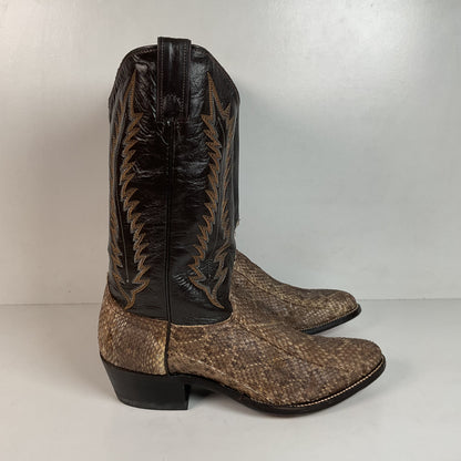 Vintage Abilene Diamondback Rattlesnake Cowboy Boots 10 D USA Made Snakeskin