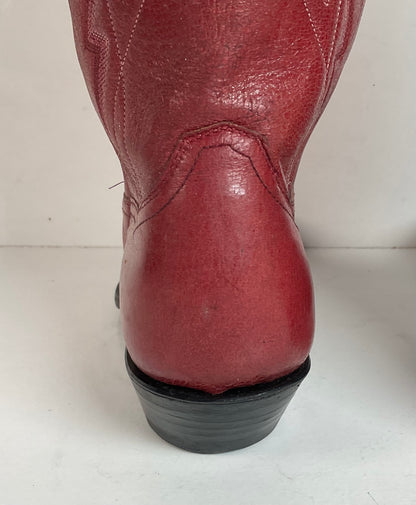 Vintage Panhandle Slim Red Cowgirl Boots 6.5 B Hand Crafted