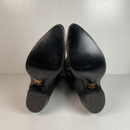 Vintage Tony Lama Black Lizard Teju Cowboy Boots 9 E Deadstock