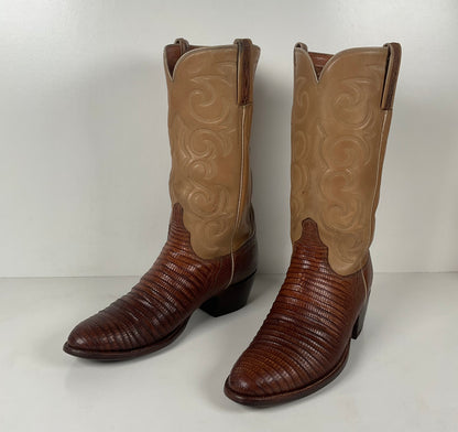 Vintage Lucchese San Antonio Cowboy Boots | Teju Lizard | Narrow | Men’s 9.5 B