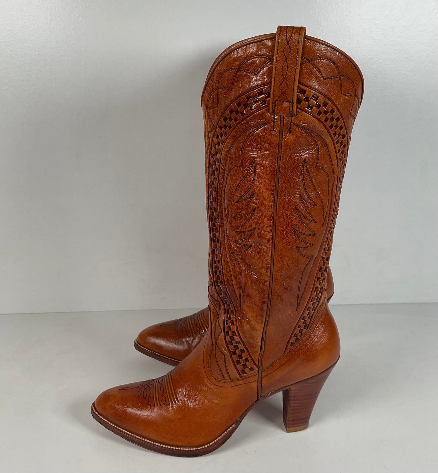Vintage Dan Post Cowgirl Boots | Spanish Collection | Stacked Heel | Women’s 7.5