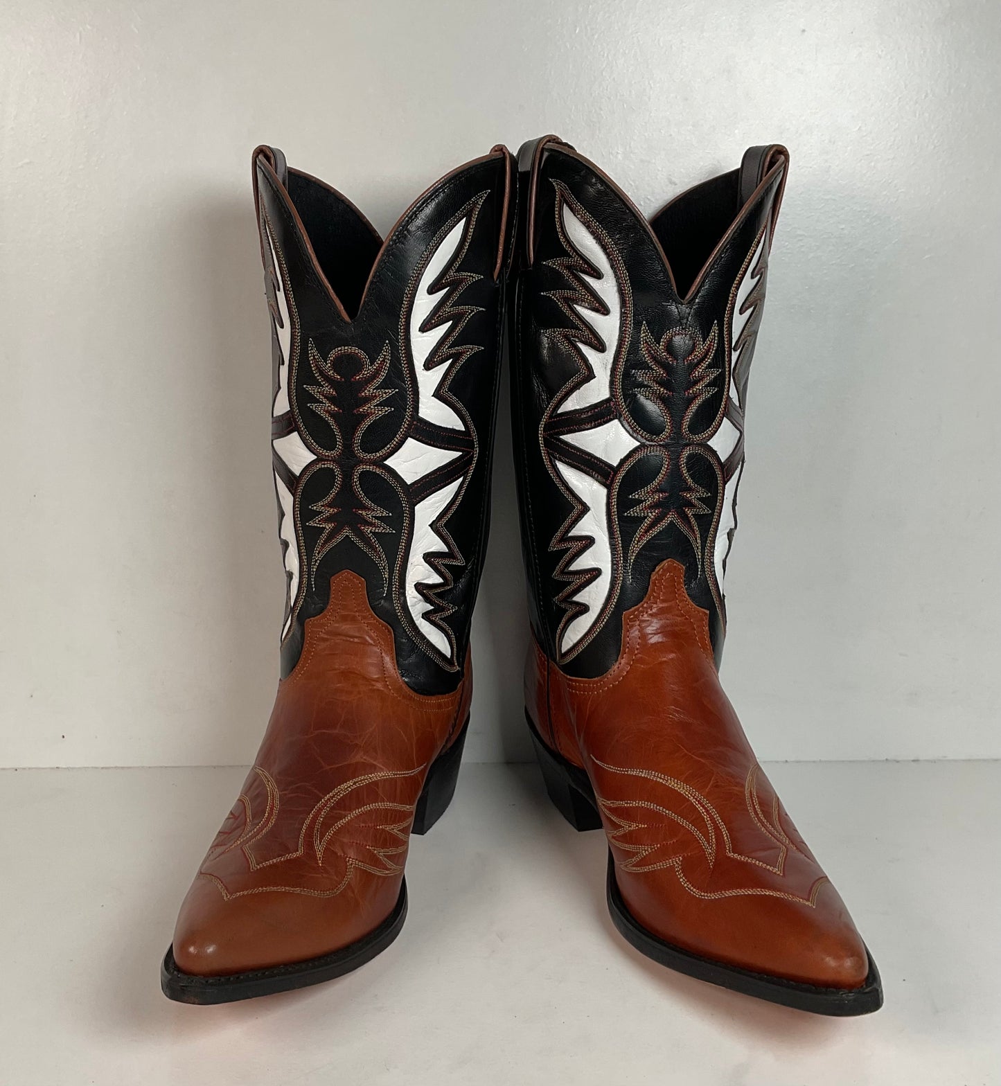 Dan Post For Code West Tooled Cowboy Boots Men’s 10 M USA Made Inlays
