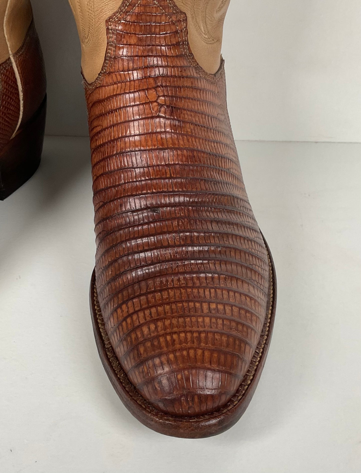 Vintage Lucchese San Antonio Cowboy Boots | Teju Lizard | Narrow | Men’s 9.5 B