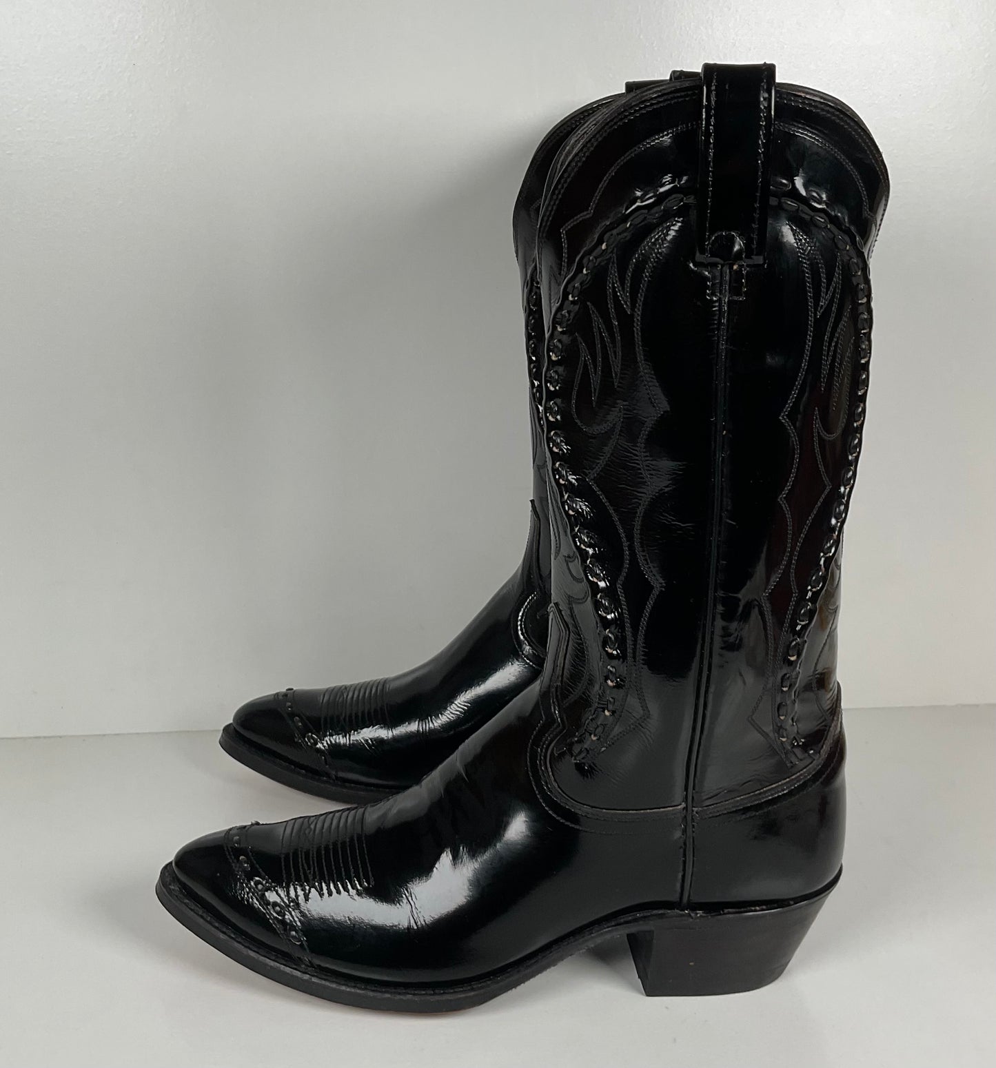 Dan Post Patent Leather Cowboy Boots | Buck Lace | Men’s 9 D