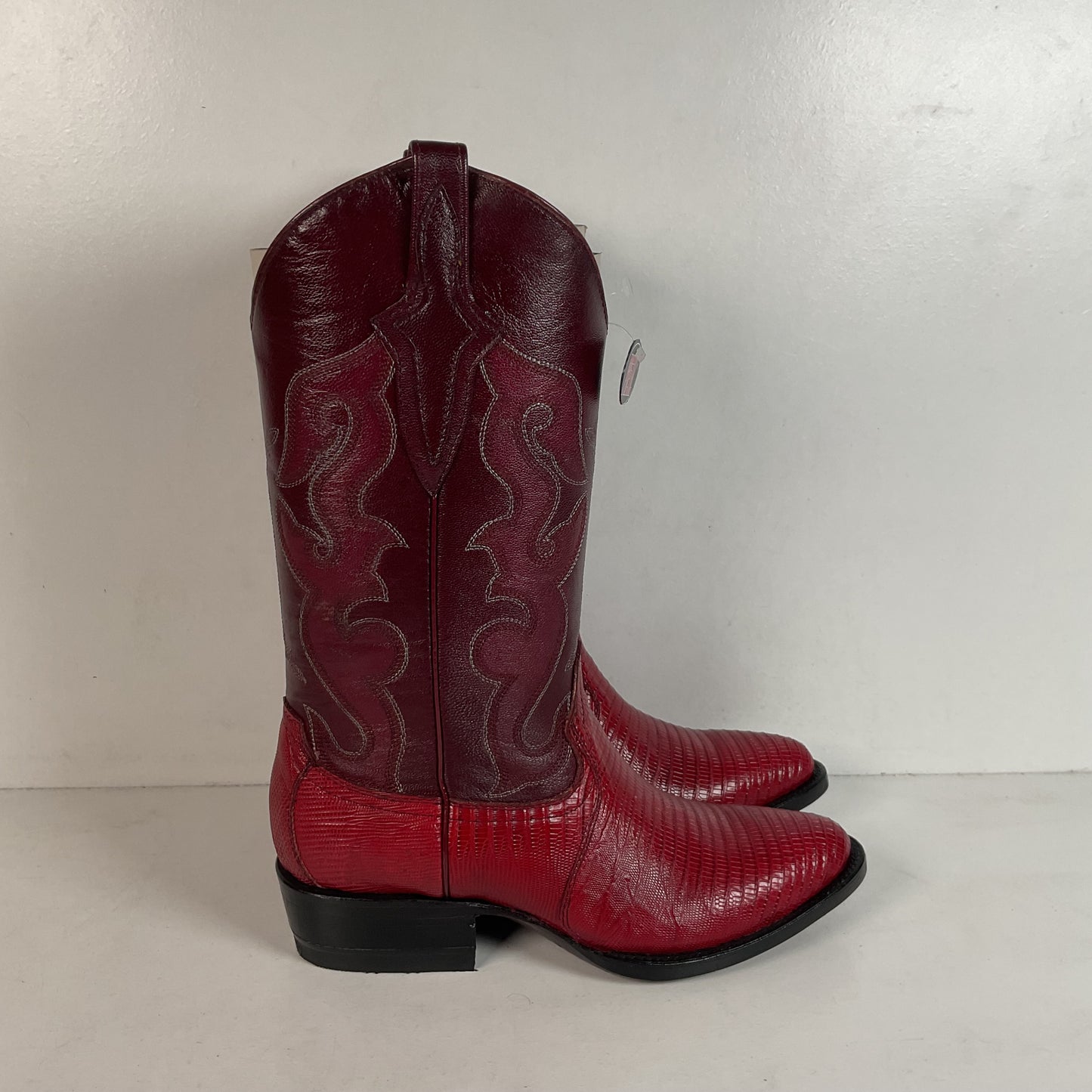 Lava Red Teju Lizard Cowboy Boots Men’s 6 Extra Wide | Women’s 7