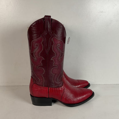 Lava Red Teju Lizard Cowboy Boots Men’s 6 Extra Wide | Women’s 7