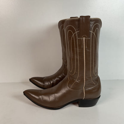 Vintage Justin Cowgirl Boots | Taupe | 1960s-1970s | USA Made | 7.5 B