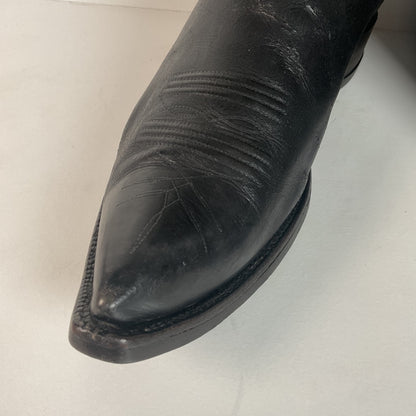 1950s Tony Lama Cowboy Boots | Black | Distressed | Men’s 9.5