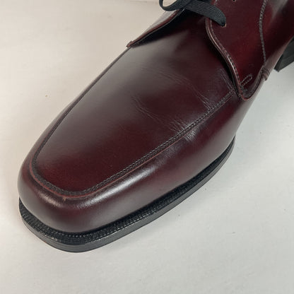 Vintage Florsheim Plain-Toe Derby Shoes | Burgundy Veal | 1970s | Men’s 13 B