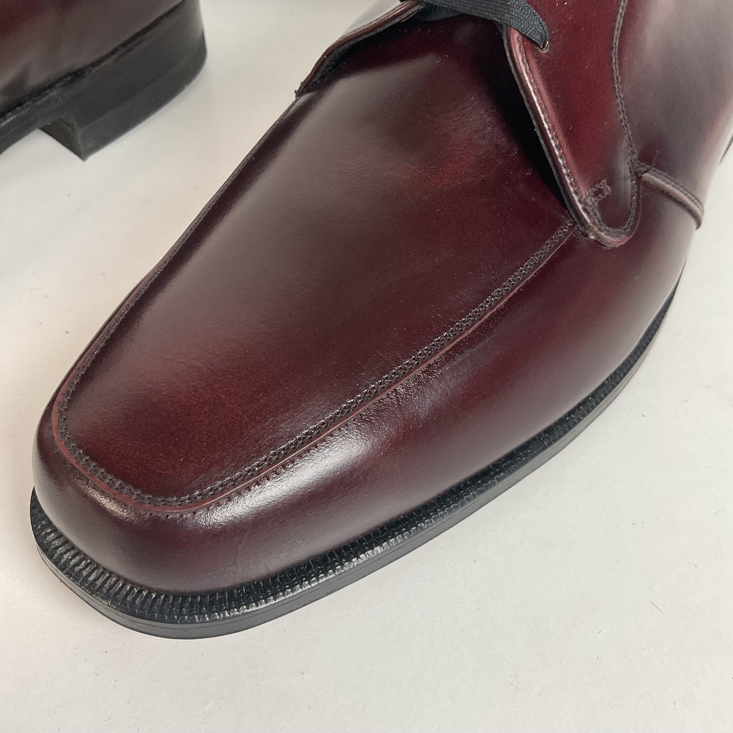 Vintage Florsheim Plain-Toe Derby Shoes | Burgundy Veal | 1970s | Men’s 13 B