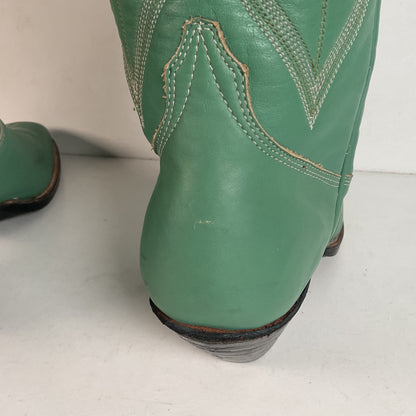 Chris Romero Tall Cowgirl Boots | Sea Foam Green | 6 M