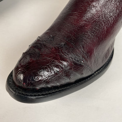 Corral Smooth Ostrich Cowboy Boots | Black Cherry | Men’s 6 EE | Women’s 7