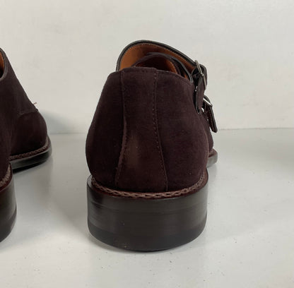 Mezlan Double Monk Strap Shoes | Custom | Nubuck Suede | Brown | Men’s 10.5 M