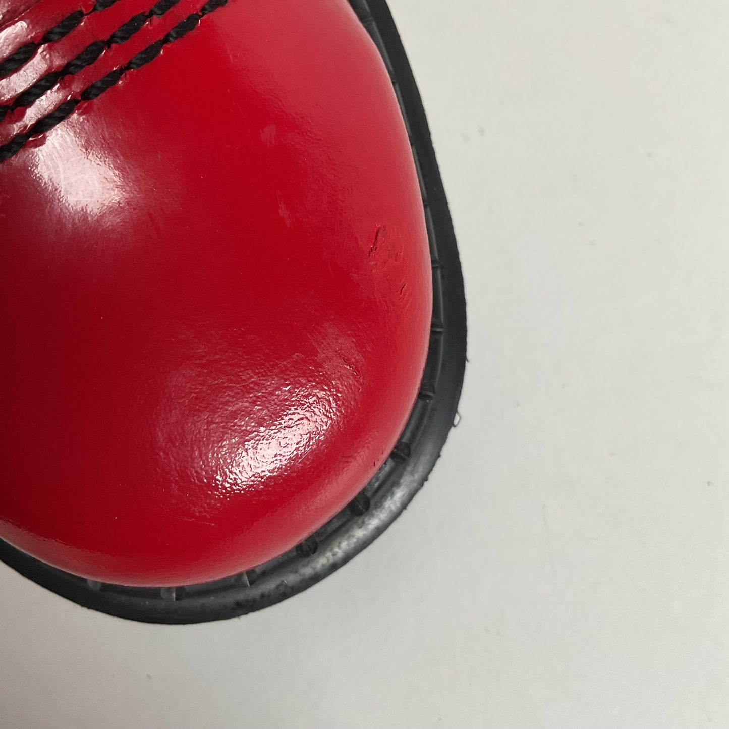 Underground England Lace Up Boots | Safety Toe | Cherry Red Patent | UK 6 | US 8