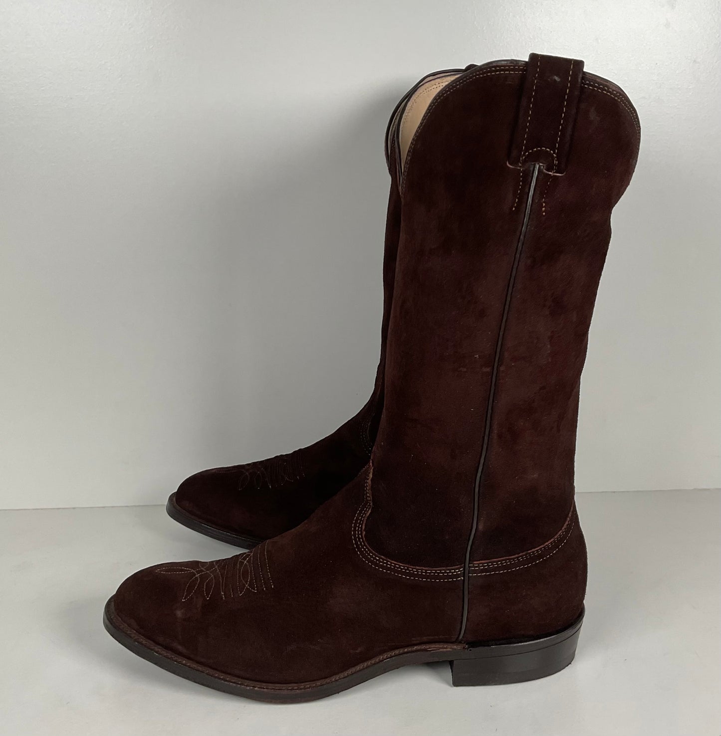 Vintage Nocona Pig Skin Suede Cowboy Boots | USA Made | Men’s 9.5 EE