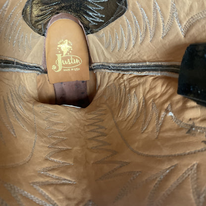 Vintage Justin Pig Skin Cowboy Boots | Wild Boar | USA Made | Men’s 7 D