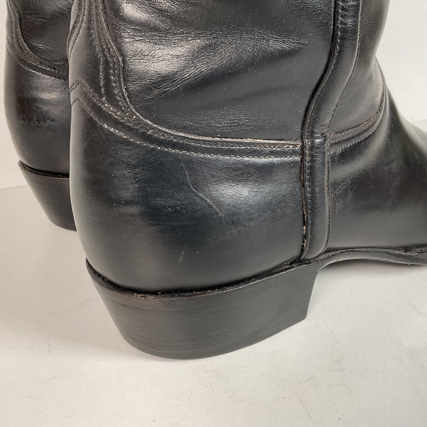Vintage Lucchese French Toe Cowboy Boots | Black Calf | USA Made | Men’s 11 C