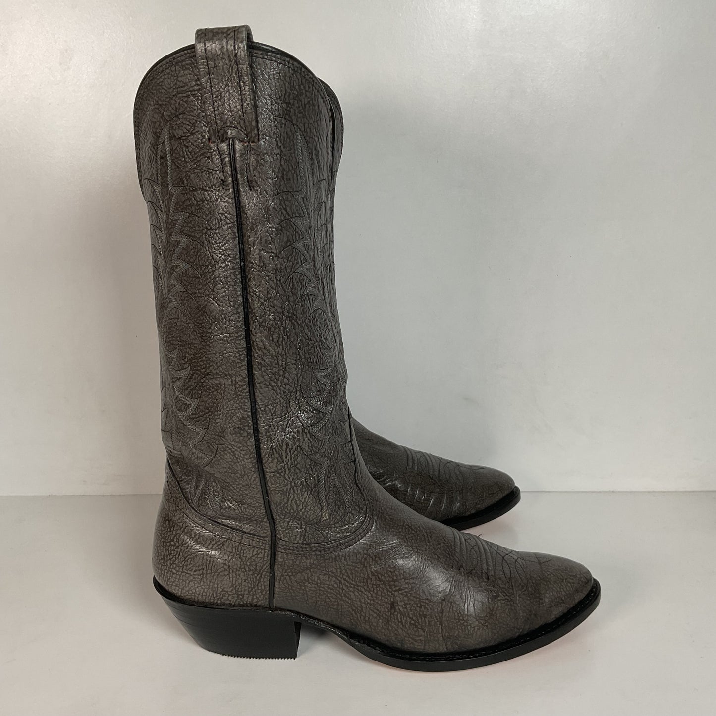 Vintage Nocona Exotic Grey Kangaroo Cowboy Boots 9.5 D USA Red Label Recraft
