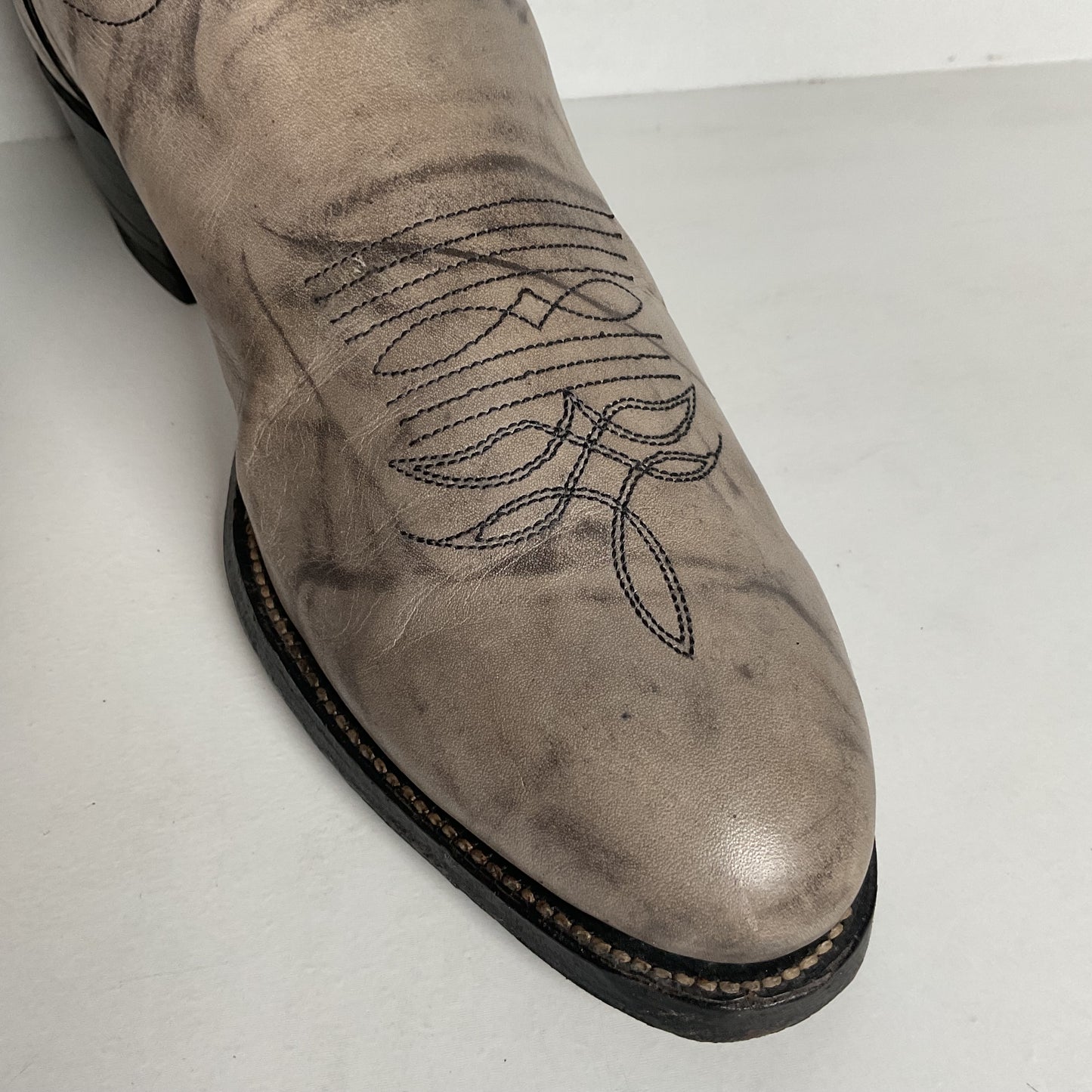 Vintage Justin Marbled Cowboy Boots | USA Made | Punchy | Grey | Men’s 9 D