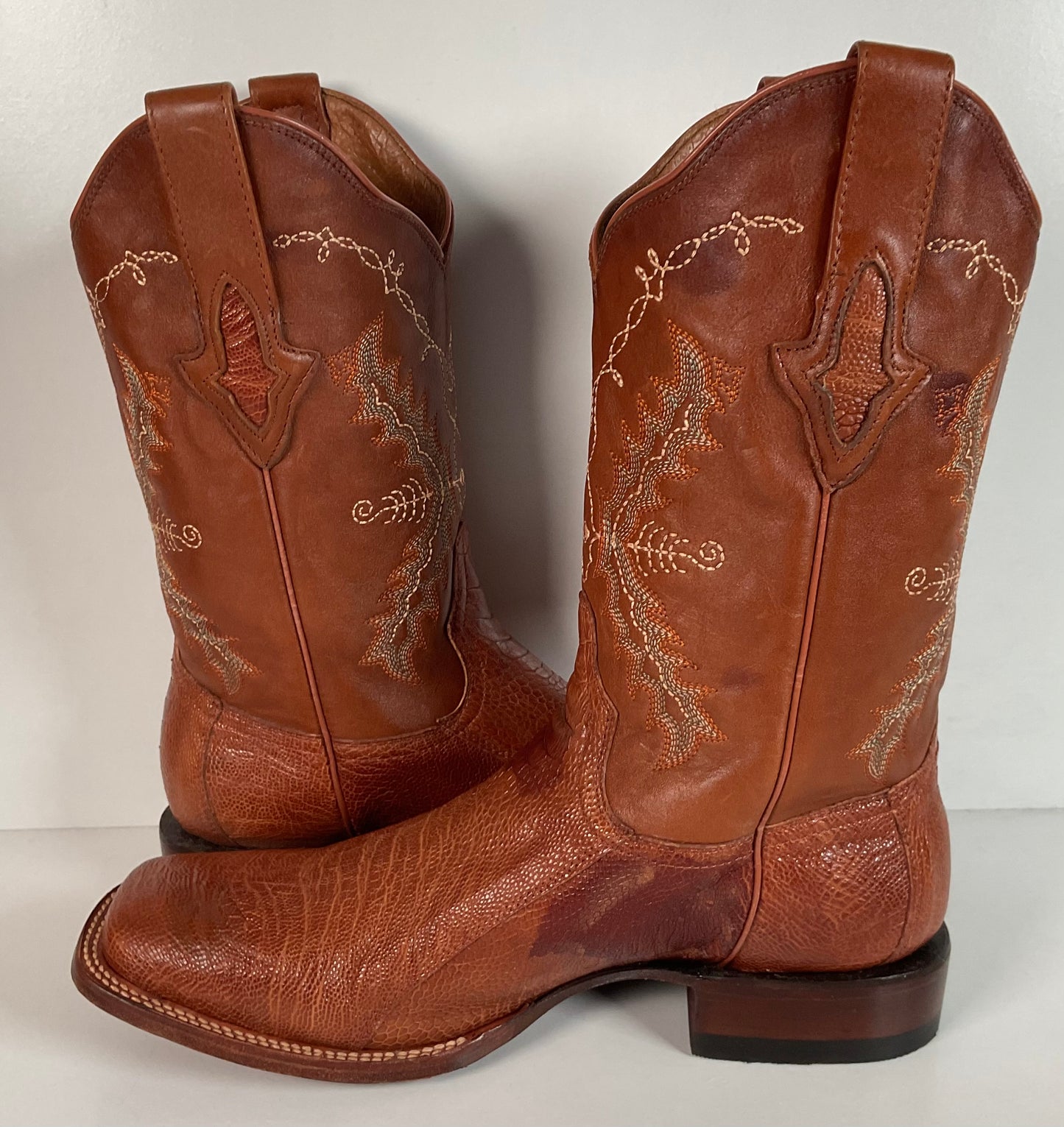 Lucchese for Resistol Ranch Ostrich Leg Roper Boots Men’s 10 B Exotic