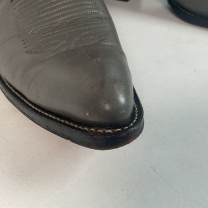 Vintage Grey Tony Lama Grey Cowboy Boots 11 D Gold Label USA Made