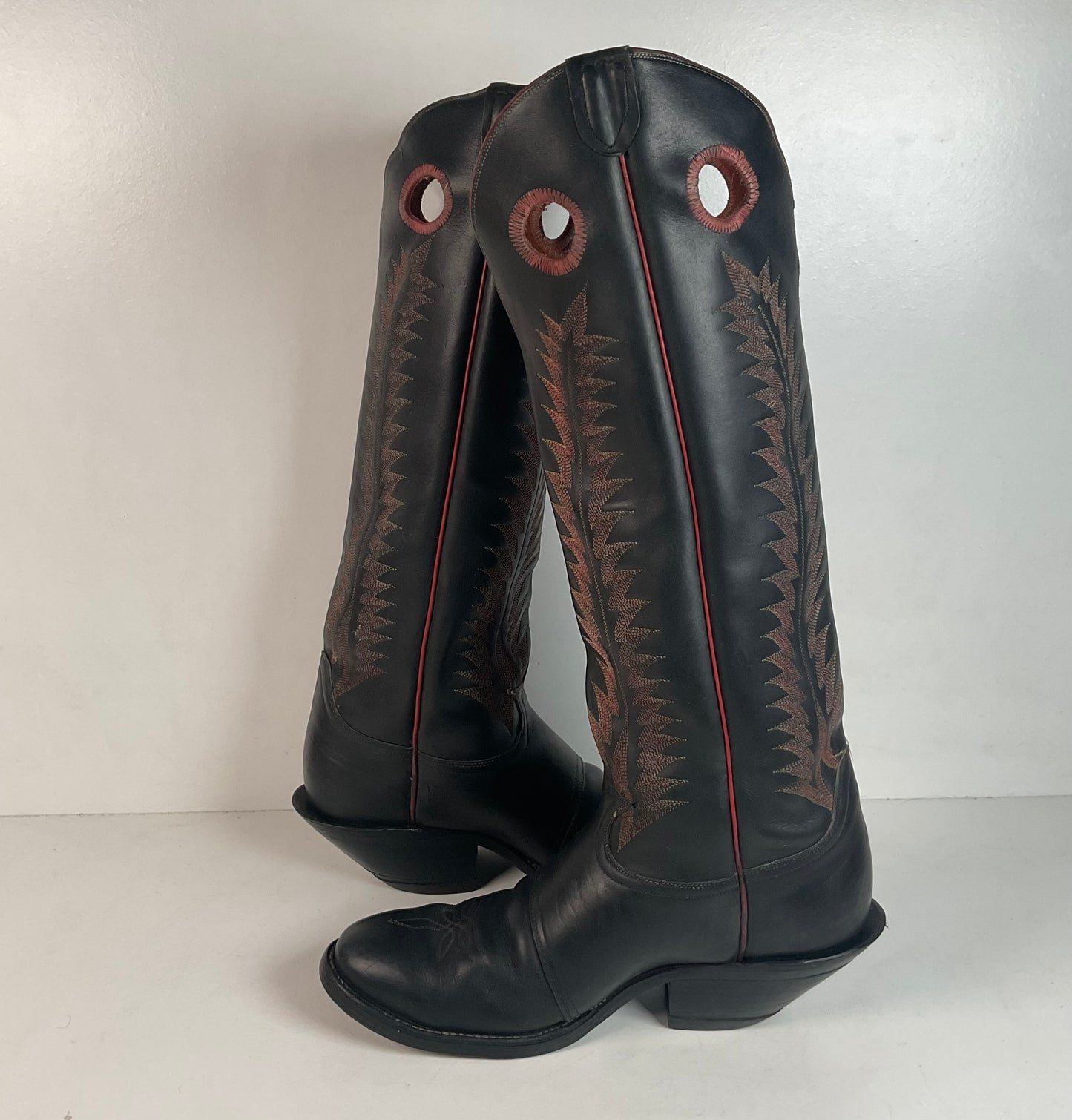 Vintage Tony Lama Tall Buckaroo Boots 11 D Thick Hide