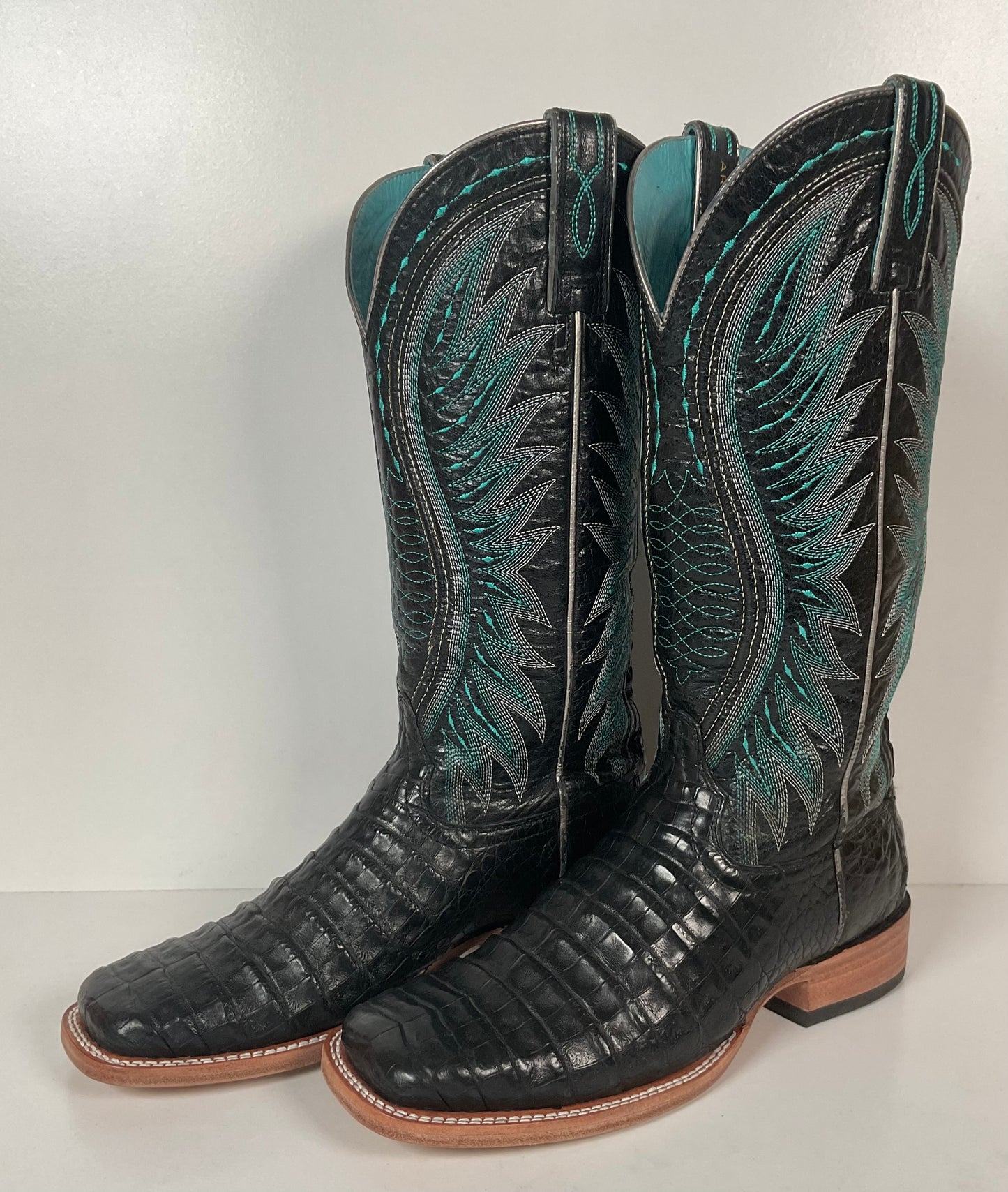 Ariat Vaquera Caiman Crocodile Belly Cowgirl Boots Size 10 B Exotic