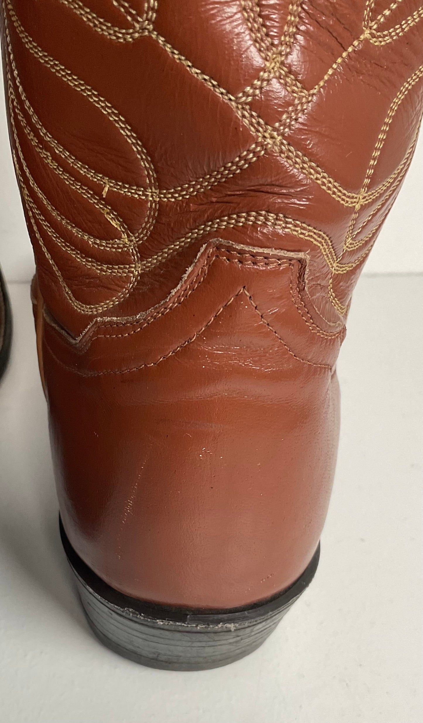 Vintage Tony Lama Gold Label Cowgirl Boots 7.5 C Lizard Vamp