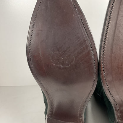 Vintage Nocona Wild Boar Cowboy Boots | Pig Skin Suede | Emerald Green | Men’s 11.5 E