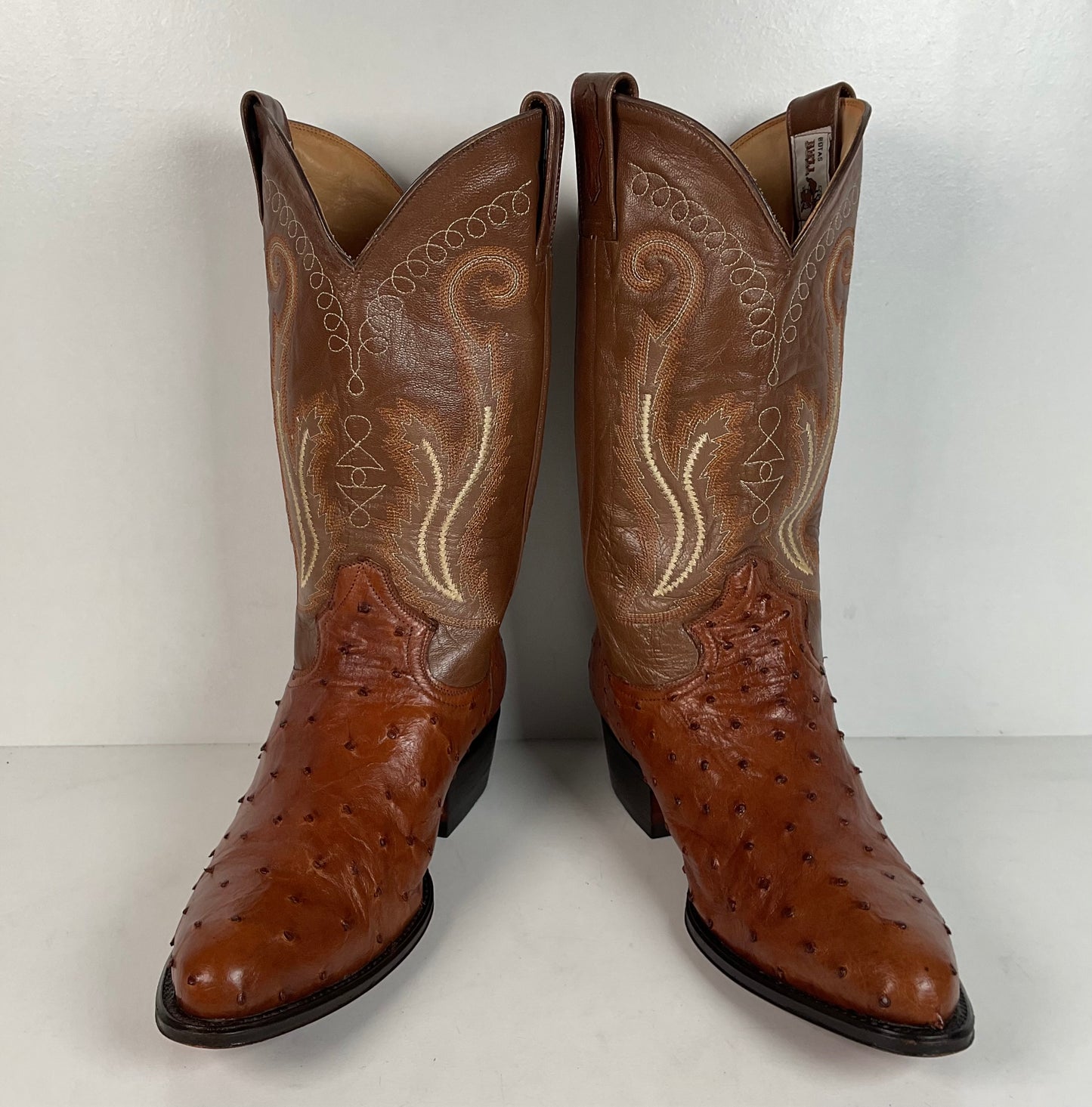 Vintage Bull Rider Full Ostrich Quill Cowboy Boots | Exotic | Men’s 9.5 EE