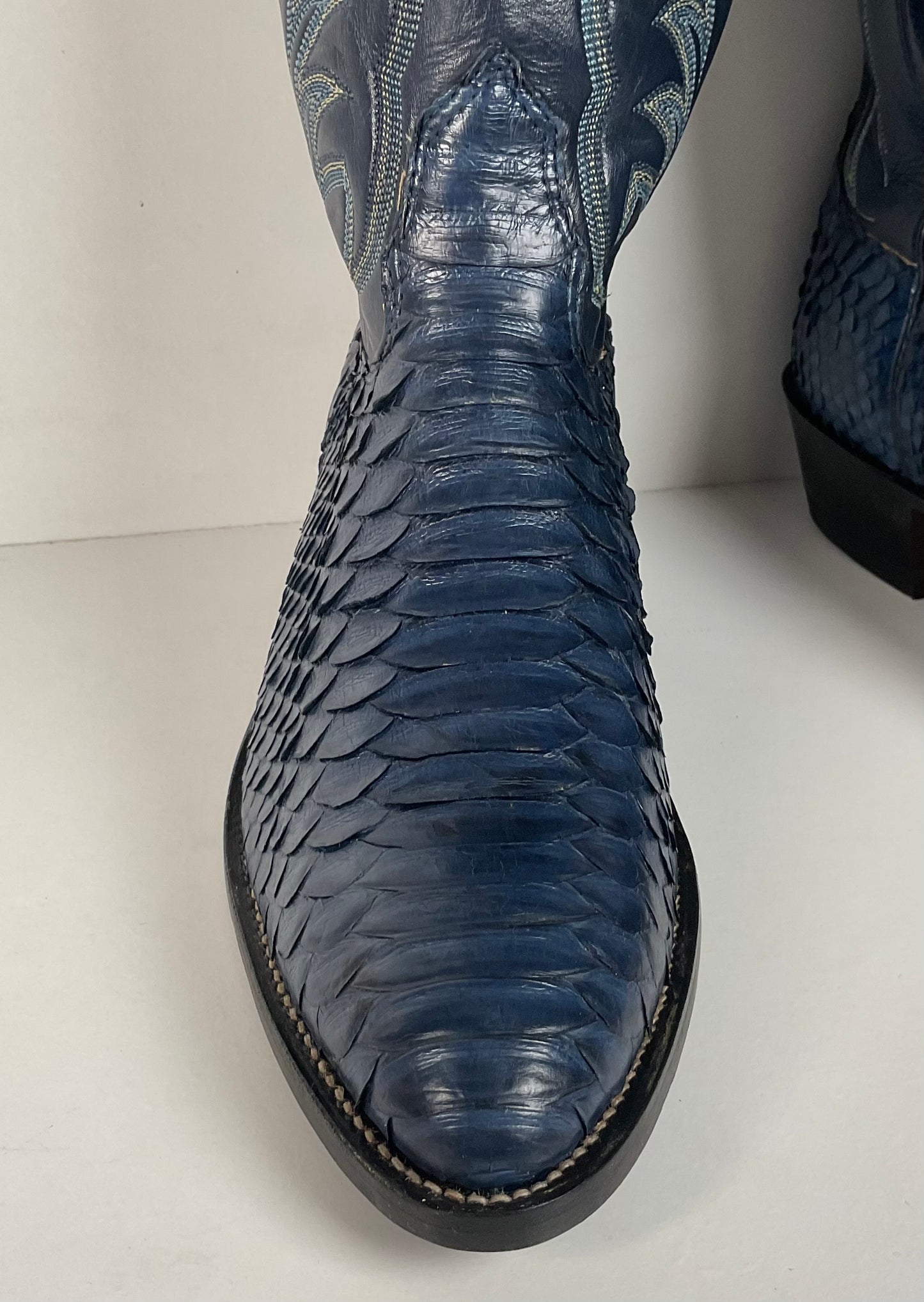 Vintage Nocona Python Snakeskin Cowboy Boots | USA Made | Royal Blue | 9.5 D