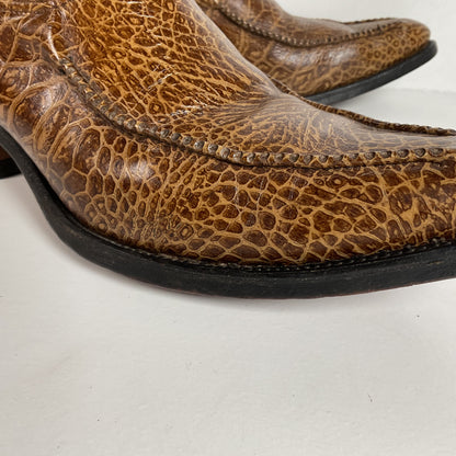 Vintage Wrangler Algonquin Toe Cowboy Boots | Sea Turtle Imitation Print | Men’s 9.5 D